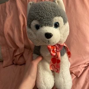 Siberian Husky Dog Puppy 12" Valentine Plush
